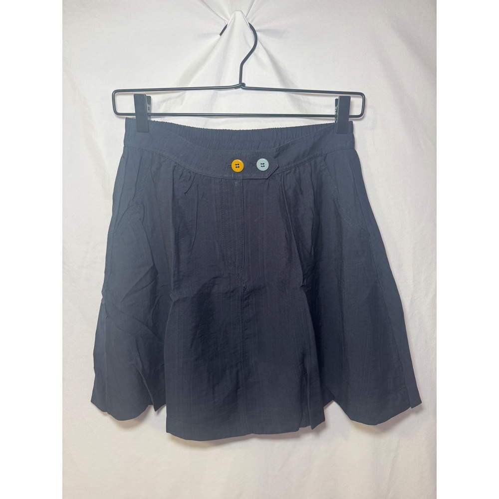 Navy Mini Skirt S Preppy Mod Button Front Pockets Vintage Style Tulip B NWT